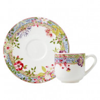 Gien Fayencerie Millefleurs Mocha / espresso saucer 12.9 cm